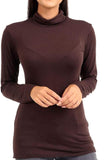 Charcoal Turtle Neck Long Sleeve Top For Women 8-10 - Dropwear