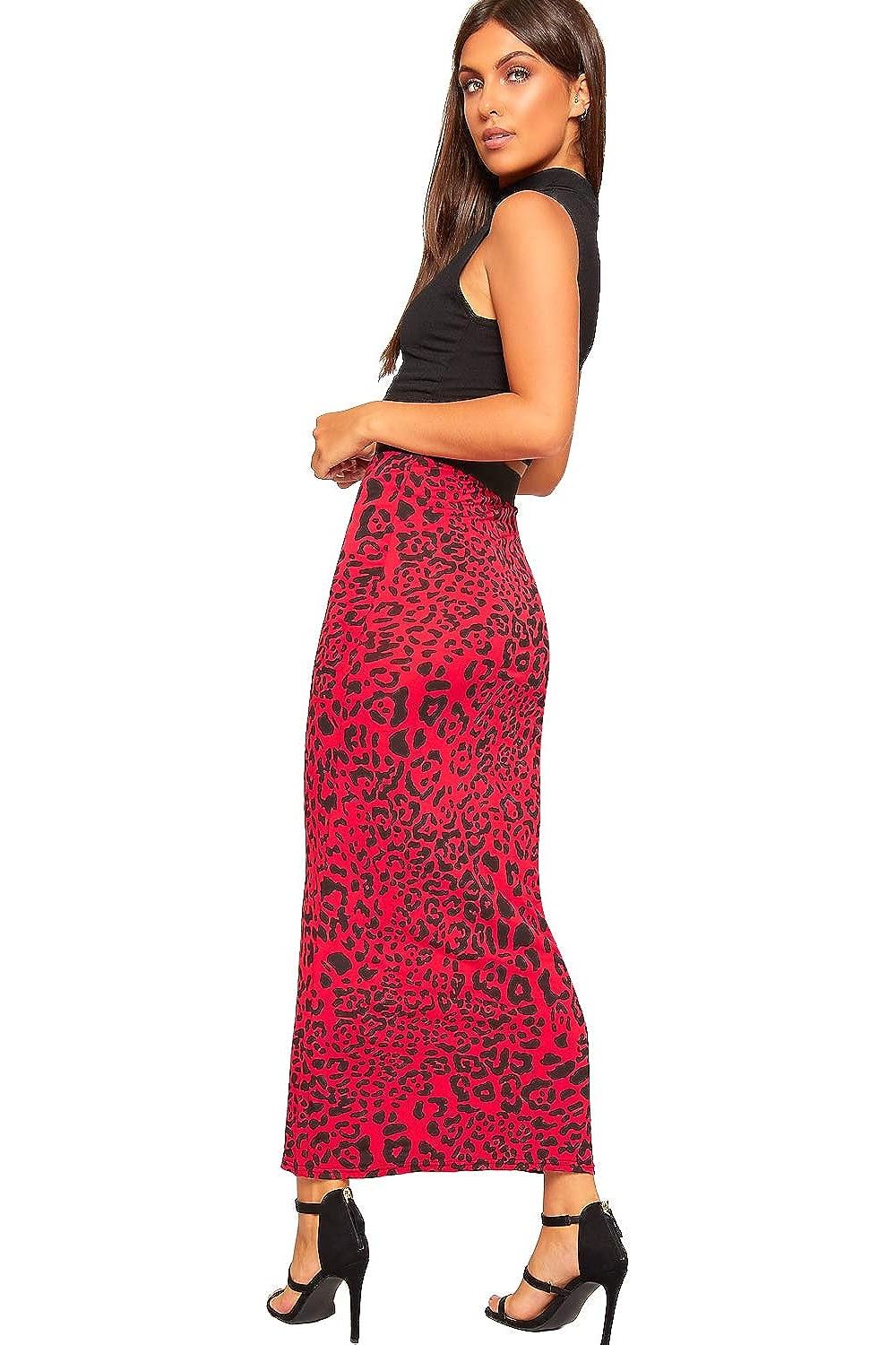Horizontal Stripe Plus Size High Waist Stretch Long Maxi Skirt For Women 24-26 - Dropwear