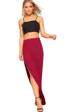 Side Split Slit Maxi Skirt For Women  - Dropwear
