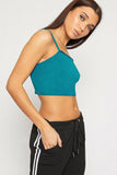 White Bralet Crop Stretch Vest Top For Women 8-10 - Dropwear
