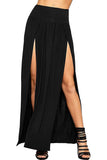 Black Plus Size Double Split Beach Sarong Skirt For Women 16-18 - Dropwear