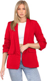 Ruched Sleeve Blazer For Women  - Dropwear