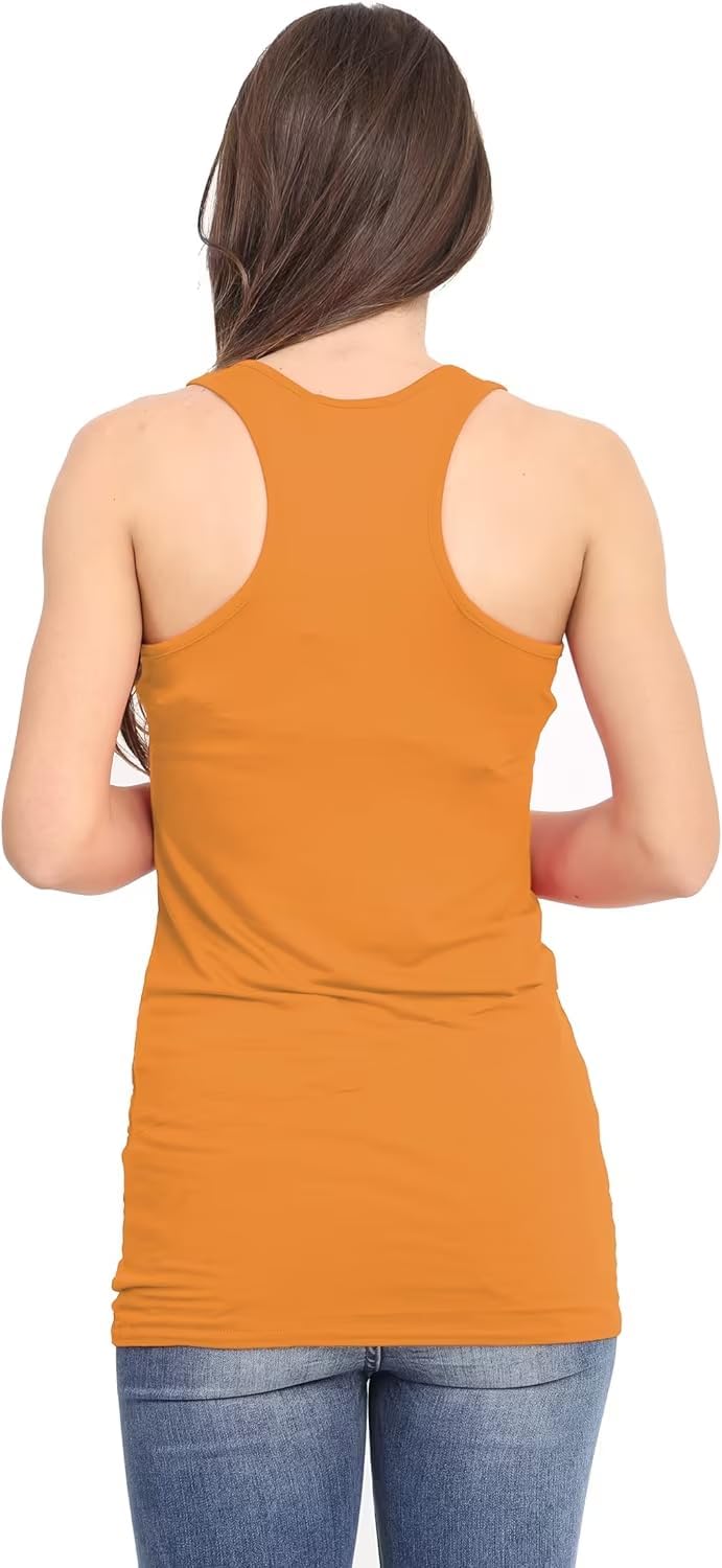 Brown Racer Back Bodycon Vest Top For Women 16-18 - Dropwear