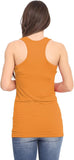 Brown Racer Back Bodycon Vest Top For Women 16-18 - Dropwear