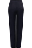 Navy Blue Straight Leg Stretch Ribbed Trouser For Women 8-10 - Dropwear