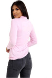 Baby Pink Plus Size Turtle Neck Long Sleeve Top For Women 16-18 - Dropwear