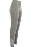 Dark Grey Plus Size Foil Printed Leggings For Women 20-22 - Dropwear