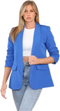 Ruched Sleeve Blazer For Women  - Dropwear