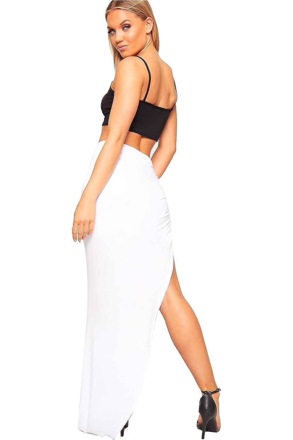 Side Split Slit Maxi Skirt For Women  - Dropwear