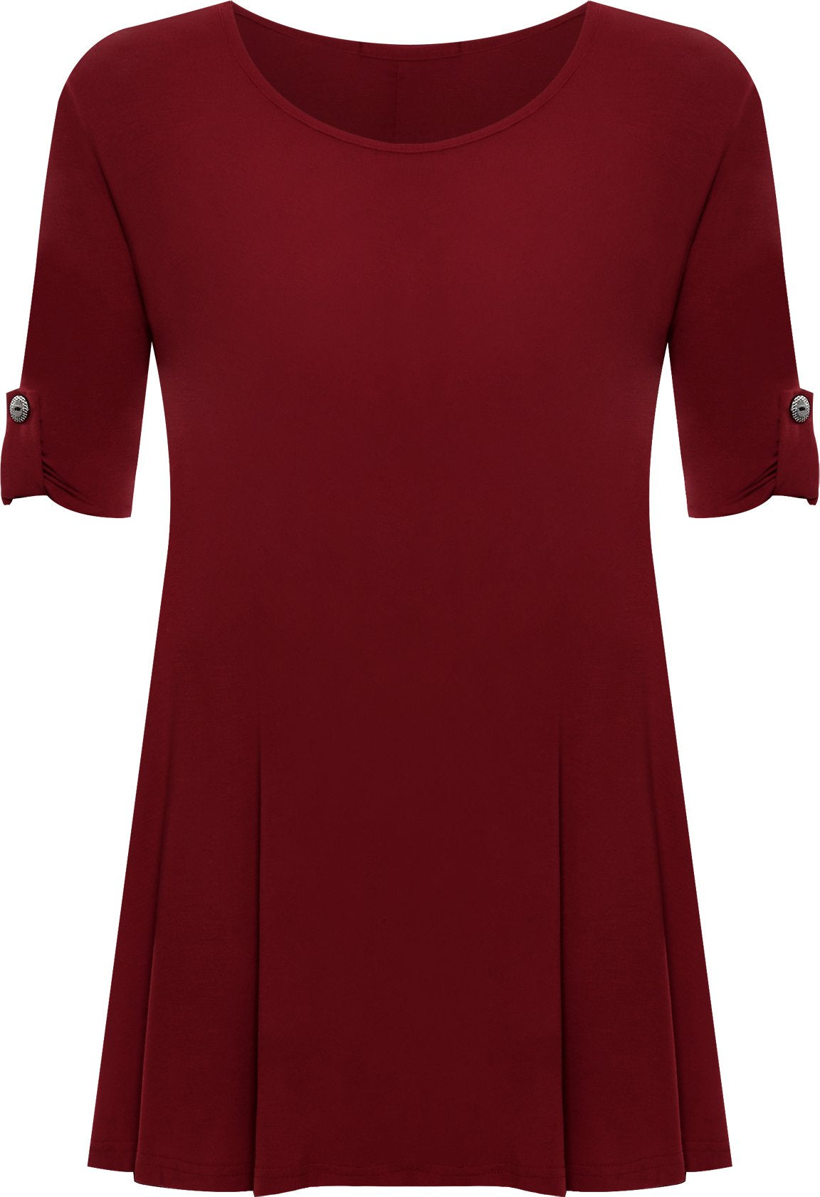 Teal Womens Scoop Neck Flared Ladies Plain Tops For Women 18 - Dropwear