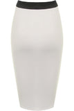 Baby Pink Plus Size Plain Stretch Pencil Midi Skirt For Women 16-18 - Dropwear