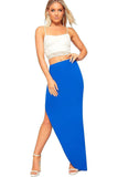 Wine Side Split Slit Maxi Skirt For Women 12-14 - Dropwear