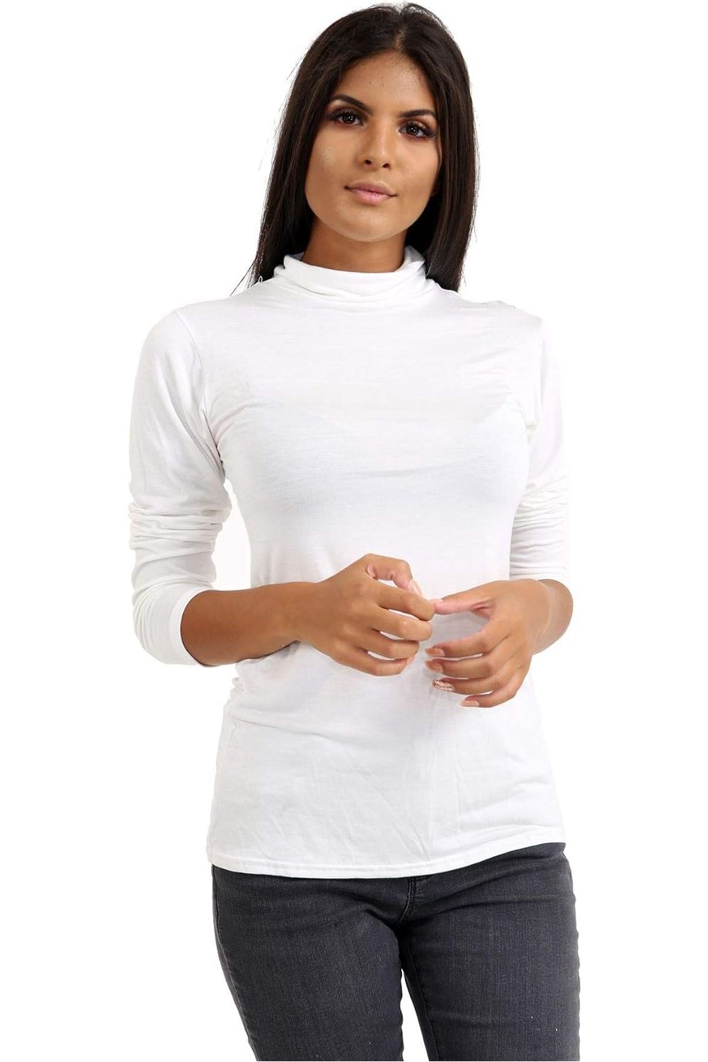 Plus Size Turtle Neck Long Sleeve Top For Women  - Dropwear