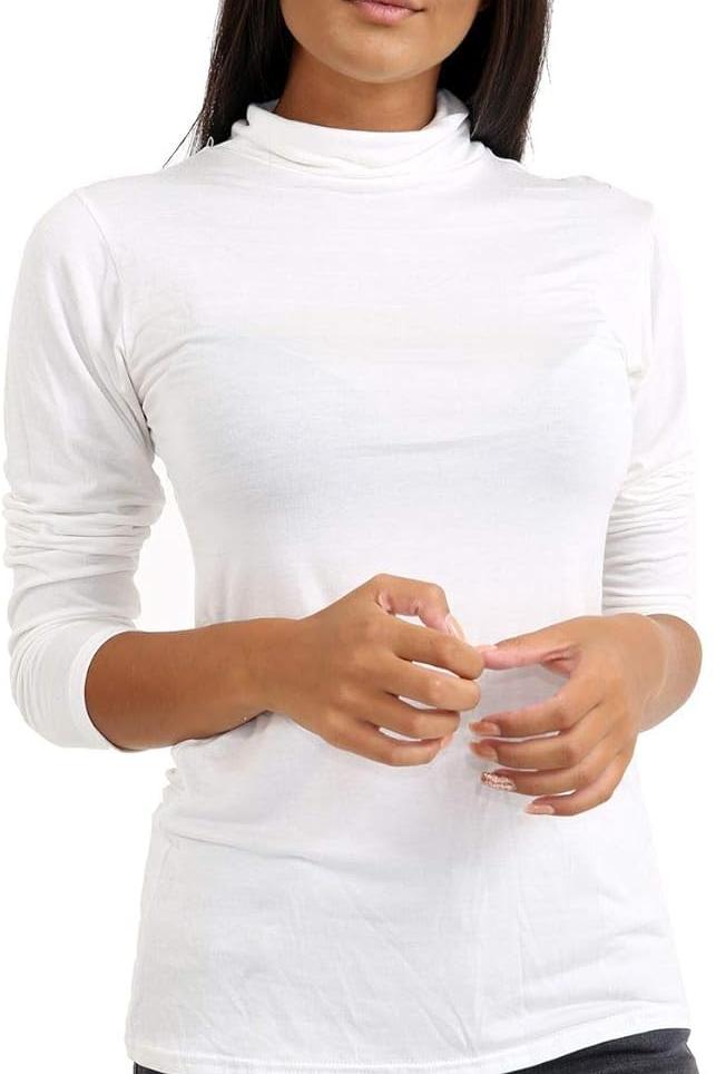 Turtle Neck Long Sleeve Top For Women  - Dropwear