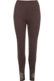 Black Plus Size Foil Printed Leggings For Women 20-22 - Dropwear
