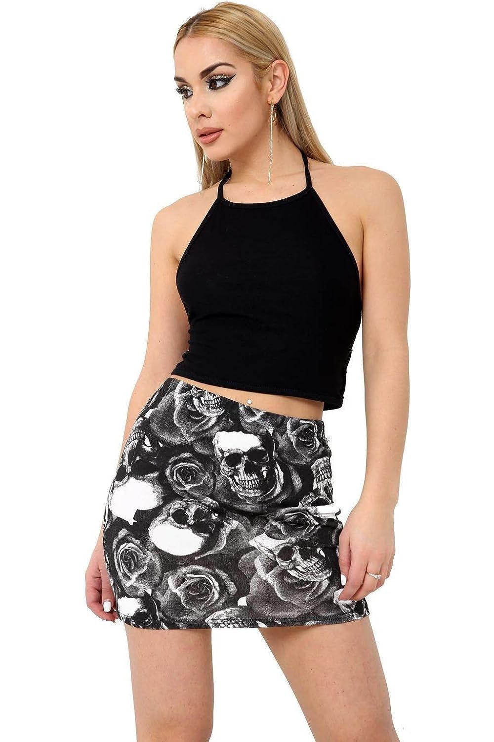 Comic Printed Mini Bodycon Short Skirt For Women 12-14 - Dropwear