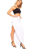 Side Split Slit Maxi Skirt For Women  - Dropwear