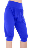 Brown Plus Size Cropped Harem Trousers For Women 24-26 - Dropwear