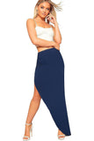 Light Grey Side Split Slit Maxi Skirt For Women 12-14 - Dropwear