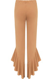 Plus Size Frill Asymmetric Hem Plain Trousers For Women  - Dropwear