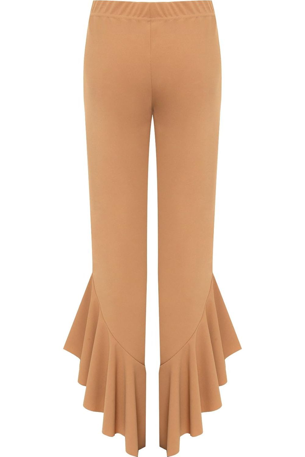 Frill Asymmetric Hem Plain Trousers For Women  - Dropwear