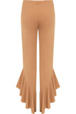 Frill Asymmetric Hem Plain Trousers For Women  - Dropwear