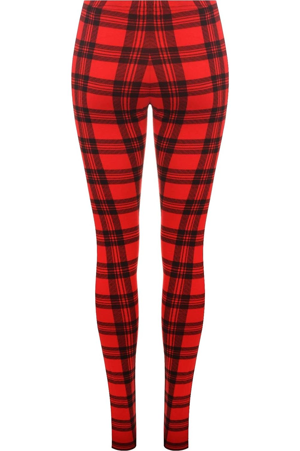Green Tartan Check Print Long Leggings For Women 8-10 - Dropwear