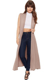 Wine Sleeveless Maxi Cardigan For Women 8-10 - Dropwear