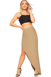 White Side Split Slit Maxi Skirt For Women 8-10 - Dropwear
