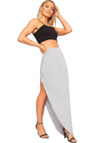 Red Side Split Slit Maxi Skirt For Women 8-10 - Dropwear