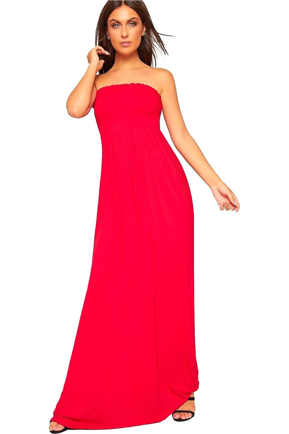 Royal Blue Strapless Sheering Maxi Dress For Women 8-10 - Dropwear