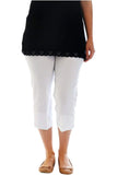 Light Blue Ladies 3/4 Elasticated Trouser Shorts For Women 16 - Dropwear