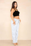 Plus Size Italian Glitter Drawstring Waistband Magic Pants For Women  - Dropwear
