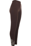 Dark Grey Plus Size Foil Printed Leggings For Women 24-26 - Dropwear