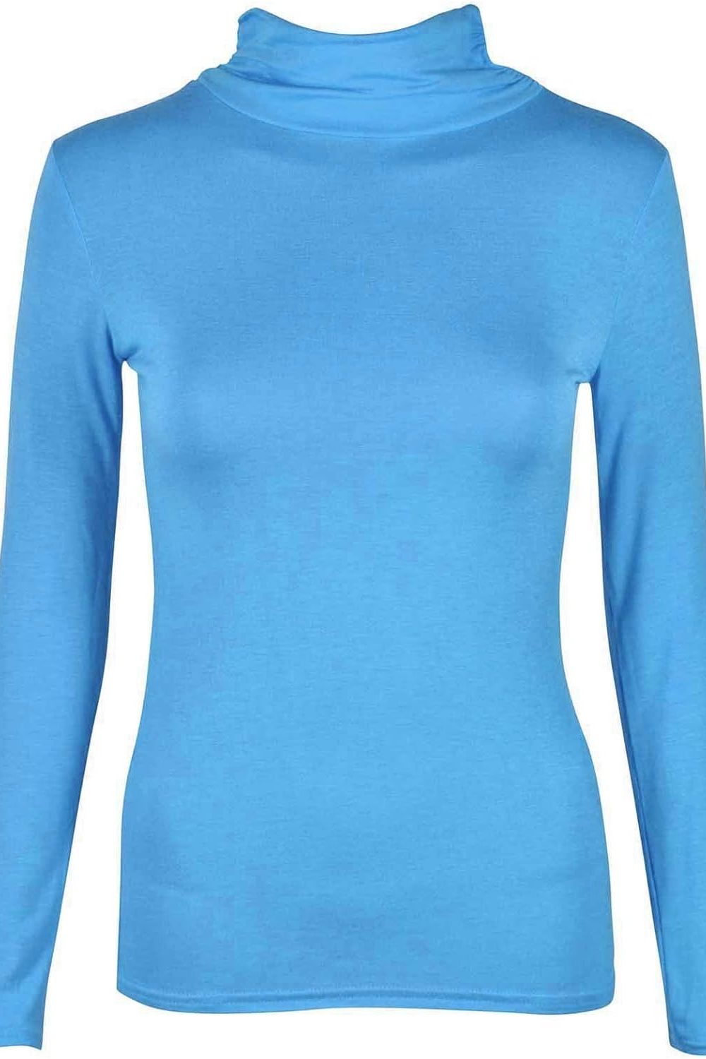 Turtle Neck Long Sleeve Top For Women  - Dropwear