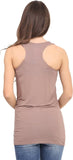 Black Racer Back Bodycon Vest Top For Women 24-26 - Dropwear