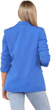 Ruched Sleeve Blazer For Women  - Dropwear