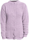 Gray Women's Knitted Winter Cardigan Long Sleeve Warmth with Crew Neck & Ribbed Knit For Women 8-10 - Dropwear