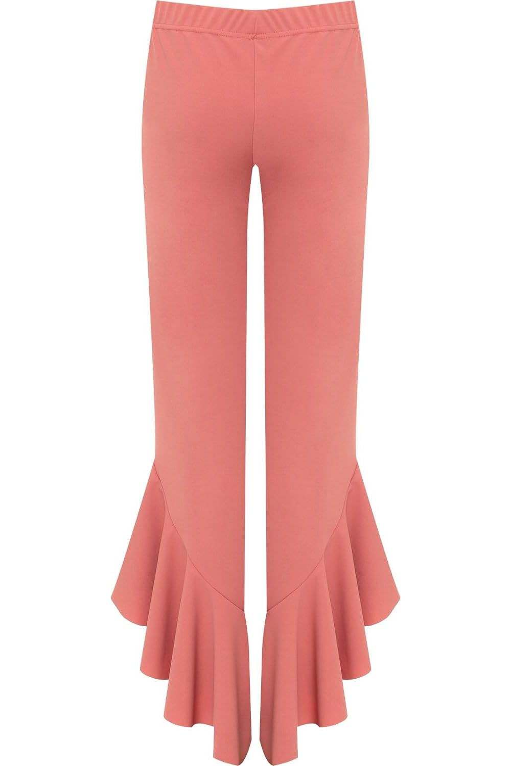 Plus Size Frill Asymmetric Hem Plain Trousers For Women  - Dropwear