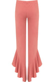 Frill Asymmetric Hem Plain Trousers For Women  - Dropwear
