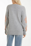 V-Neck Flower Jacquard Jumper For Women  - Dropwear