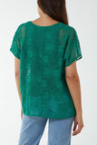 Short Sleeve Round Neck Lace Top For Women  - Dropwear