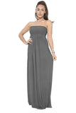 Cerise Strapless Sheering Maxi Dress For Women 12-14 - Dropwear