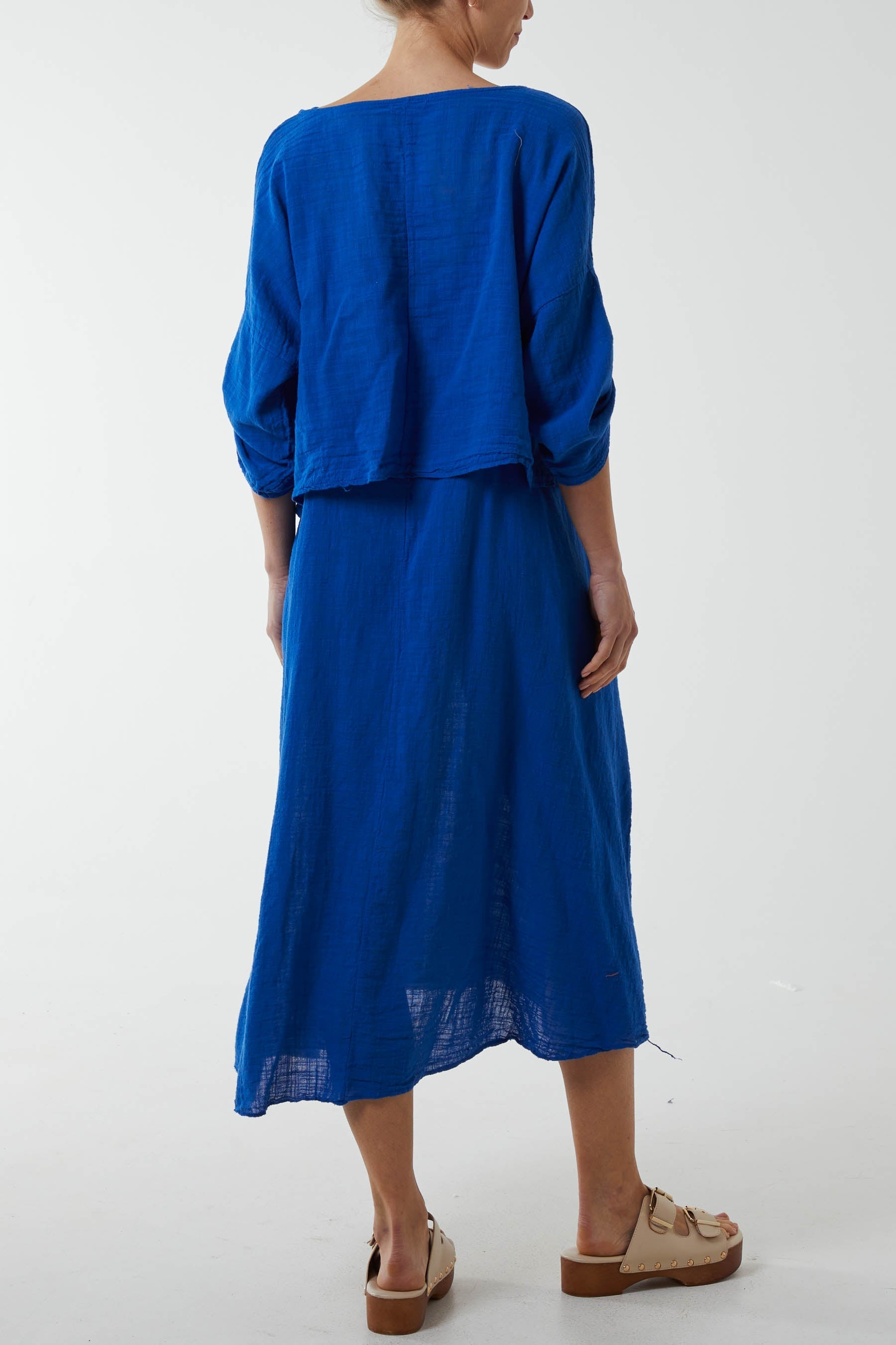 Cami Dress with Crop T Shirt Overlay For Women  - Dropwear