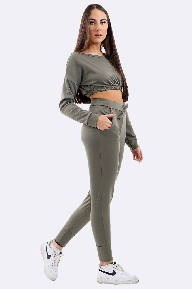 Charcoal Co-Ord 2 Piece Loungewear Suit Set For Women 20-22 - Dropwear