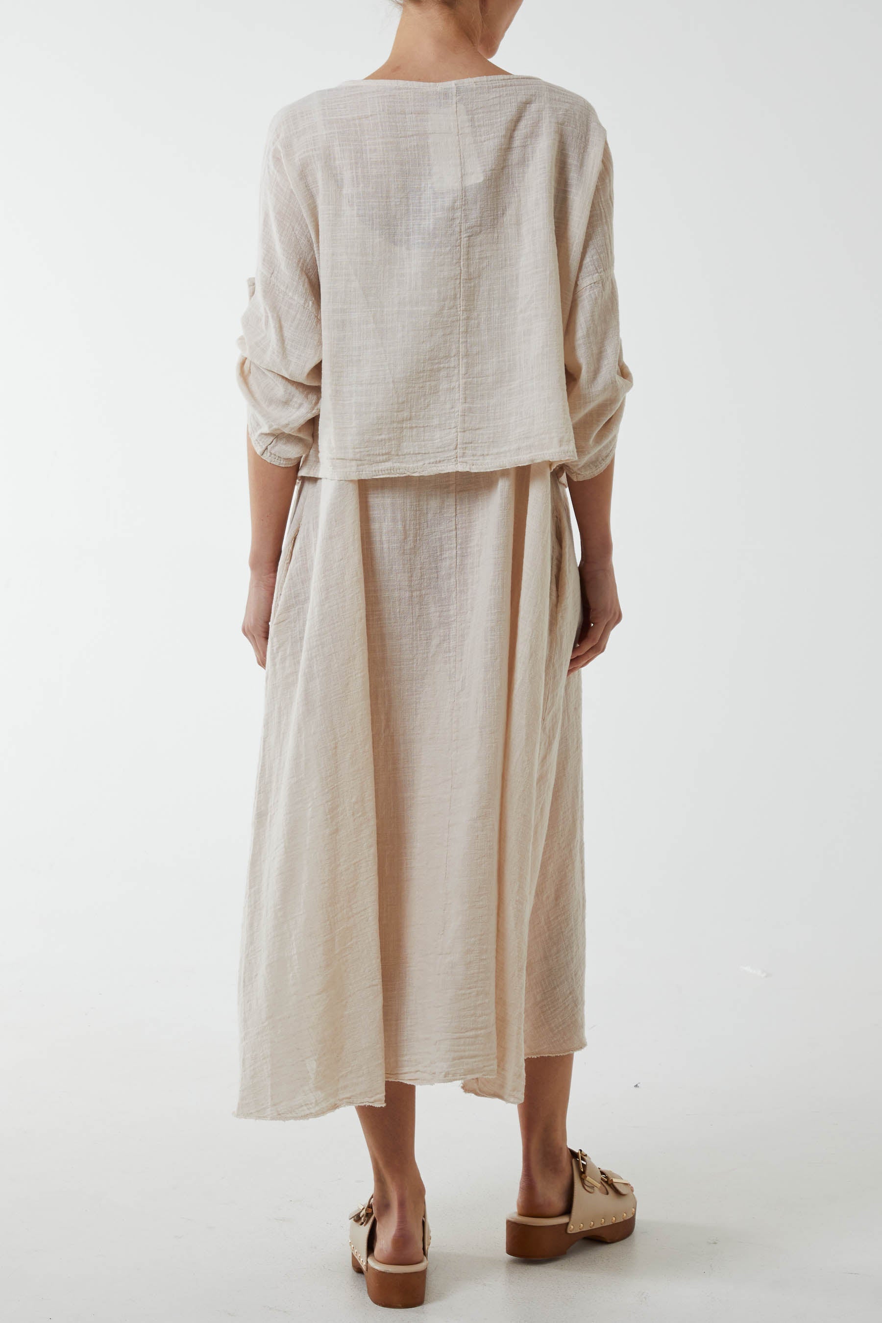 Cami Dress with Crop T Shirt Overlay For Women  - Dropwear