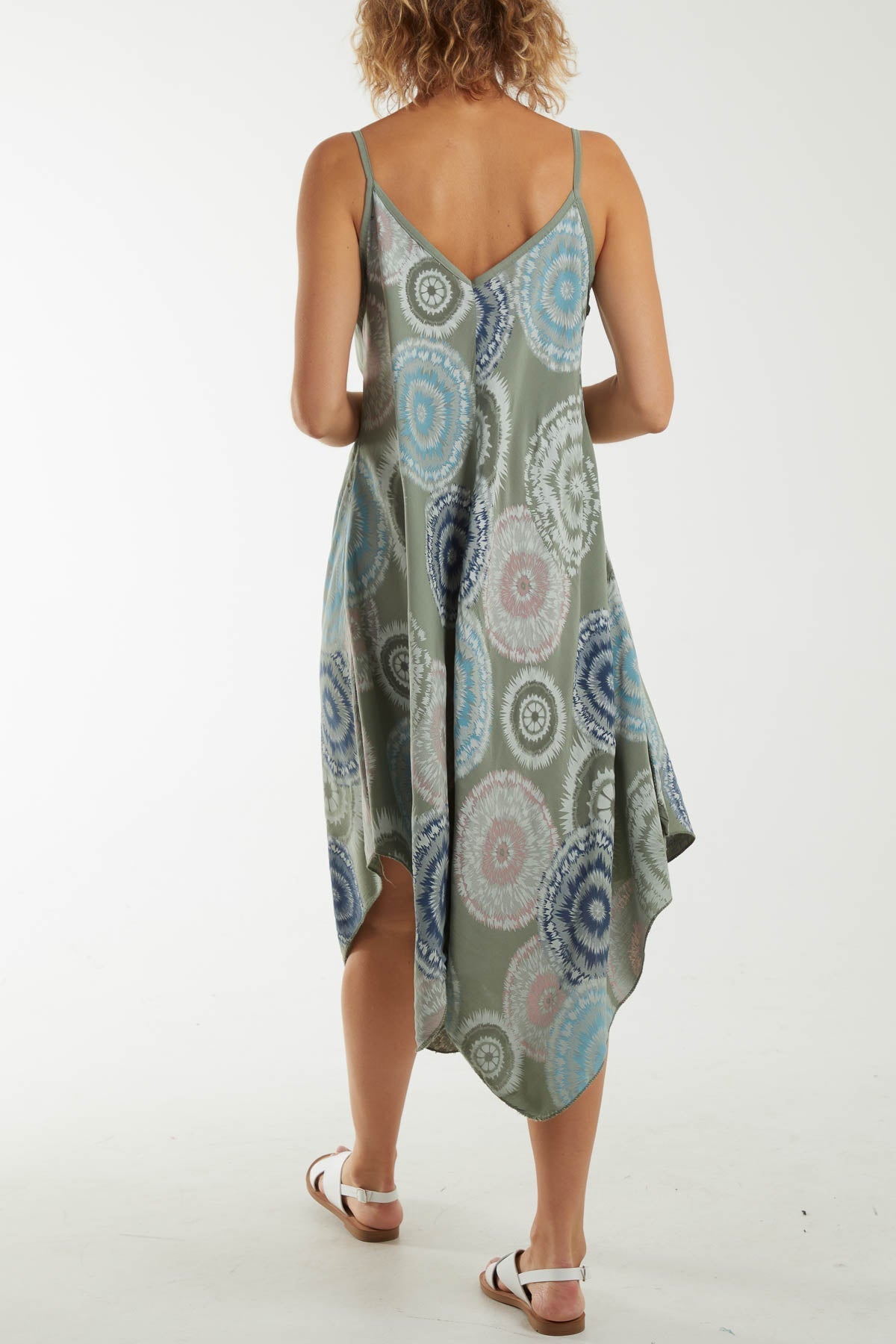 Kaleidoscope Hanky Hem Cami Dress For Women  - Dropwear