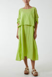 Cami Dress with Crop T Shirt Overlay For Women  - Dropwear