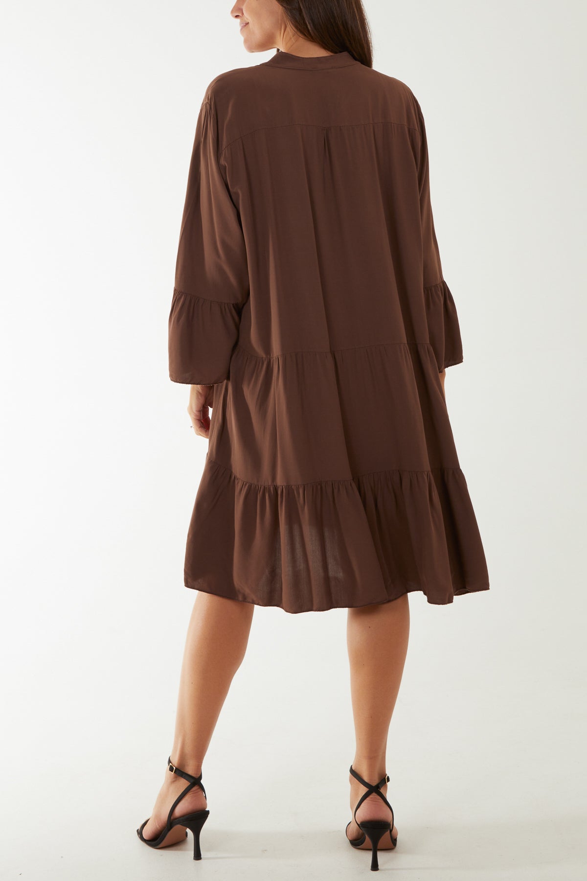 Bottle Green Flare Smock Dress For Women ONE SIZE - Dropwear