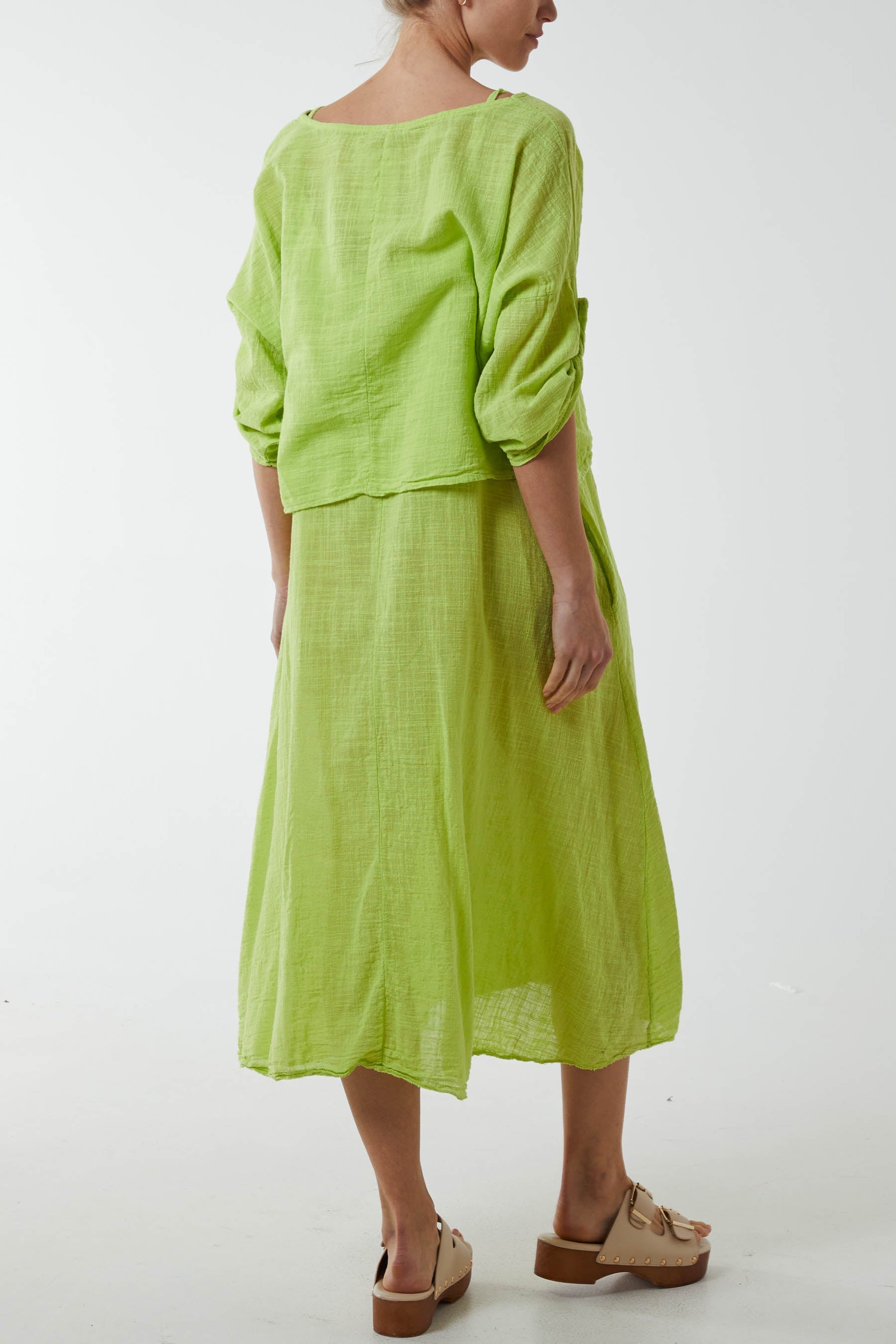 Cami Dress with Crop T Shirt Overlay For Women  - Dropwear